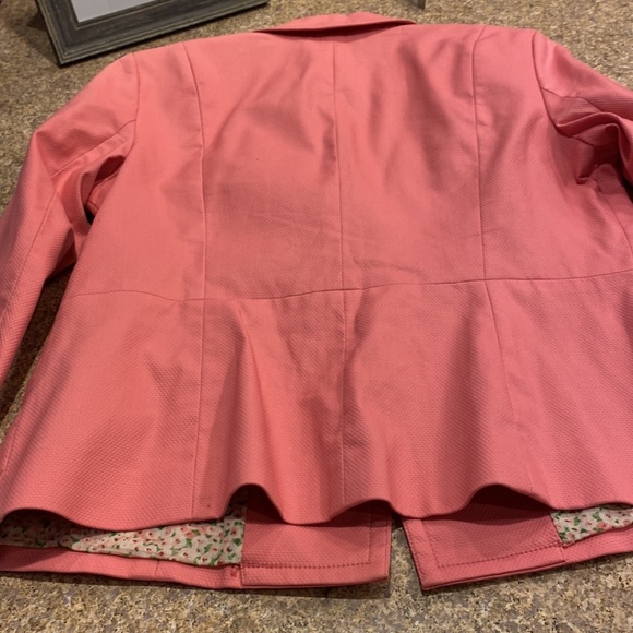 Talbots Pink Floral Lined Blazer Jacket 14 - Picture 10 of 16